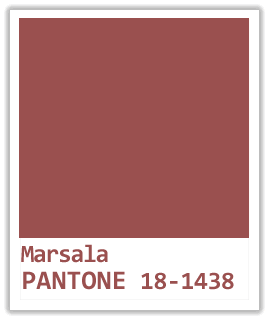 Couleur MARSALA - Pantone 14-1838