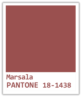 Couleur MARSALA - Pantone 14-1838 Couleur MARSALA - Pantone 14-1838