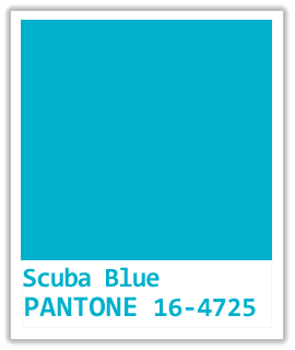 Couleur BLEU SCAPHANDRE (Scuba Blue) - Pantone 16-4725