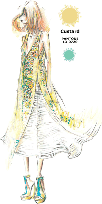 Pantone CREME (Custard) interprétée par Nanette LEPORE Pantone CREME (Custard) interprétée par Nanette LEPORE
