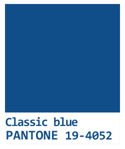 le BLEU CLASSIQUE (Classic Blue) interprétée par les créateurs