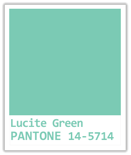 couleur VERT LUCITE (Lucite Green) interprétée par les créateurs