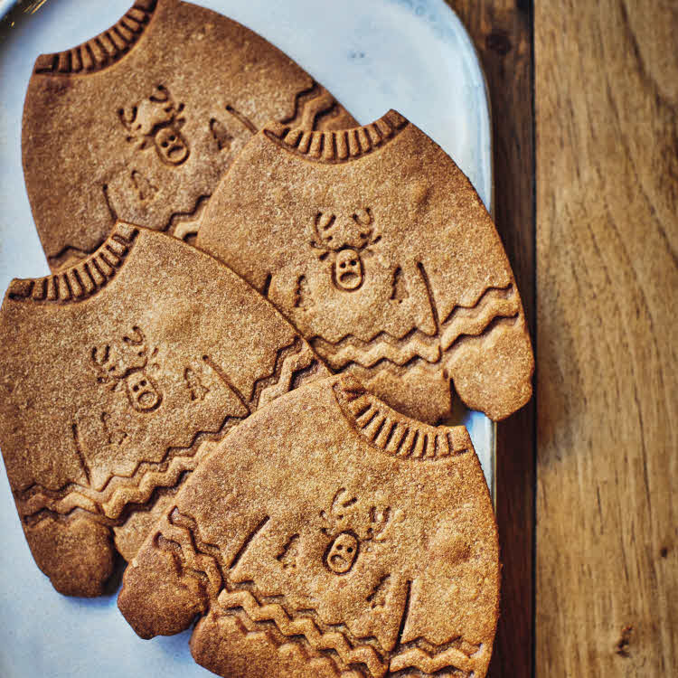 Menu de fête : recette de sablés de Noël au blé ancien de Benoît Castel.