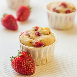 Muffins aux fraises et ricotta à l’huile d’olive