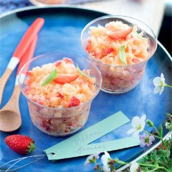 Granité melon fraise verveine citron Granité melon fraise verveine citron