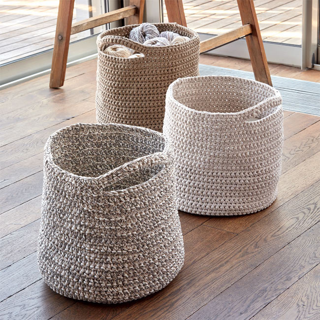 ASA Selection Panier Crochet Rond Noir – Corbeille à Pain Coton 17 Cm, Déco Élégante Et Pratique
