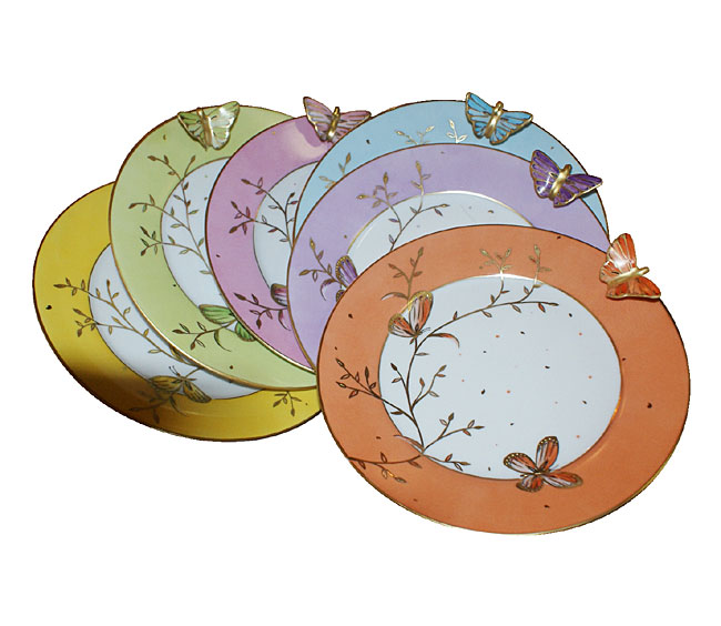 Assiettes à dessert Papillons Infinis Laure Selignac Assiettes à dessert Papillons Infinis Laure Selignac