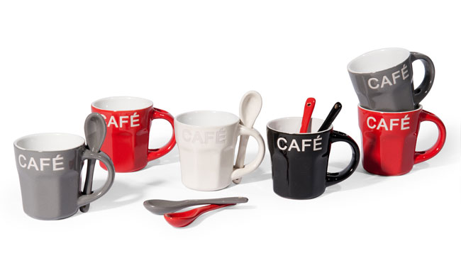 Coffret 6 tasses et cuillères 'Loft' Maisons du Monde Coffret 6 tasses et cuillères 'Loft' Maisons du Monde