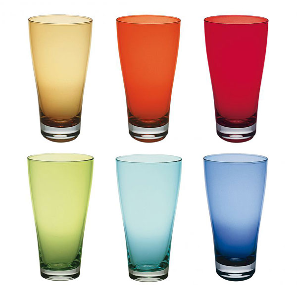 6 verres de couleurs vives "Nadia" Vetri delle Venezie