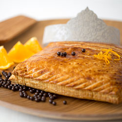 Galette des rois crème pâtissière et crème d'amandes orange-chocolat