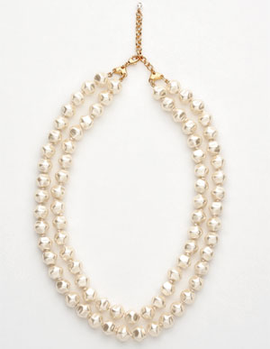 collier deux rangs de perles nacrées