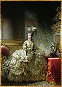 Marie-Antoinette en grand costume de cour (1778) par Elisabeth Vigée-Le Brun © 2007 Kunsthistorisches Museum mit MVK und ÖTM Wissenschaftliche Anstalt öffentlichen Rechts
