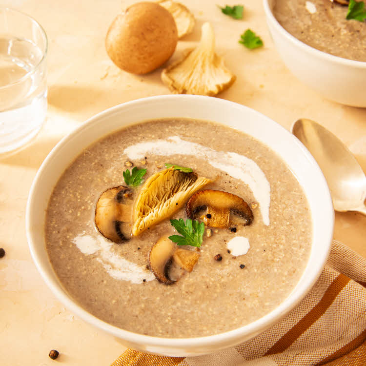 Recette de potage : velouté de champignons