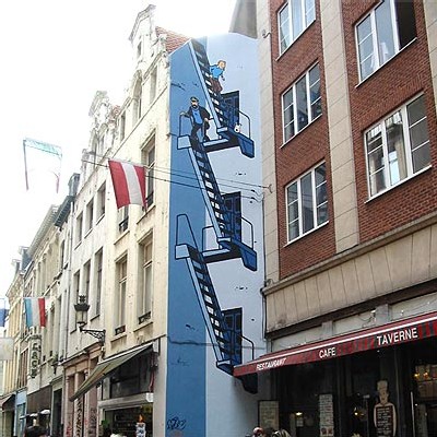 fresque Tintin de Hergé (D.R.) fresque Tintin de Hergé (D.R.)
