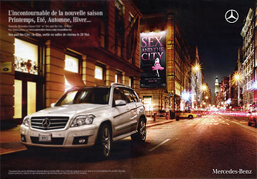 la campagne publicitaire Mercedes-Benz et Sex and the City.