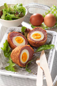 Recette des oeufs écossais. Recette des oeufs écossais.
