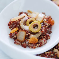 Risotto de quinoa rouge aux endives et aux olives
