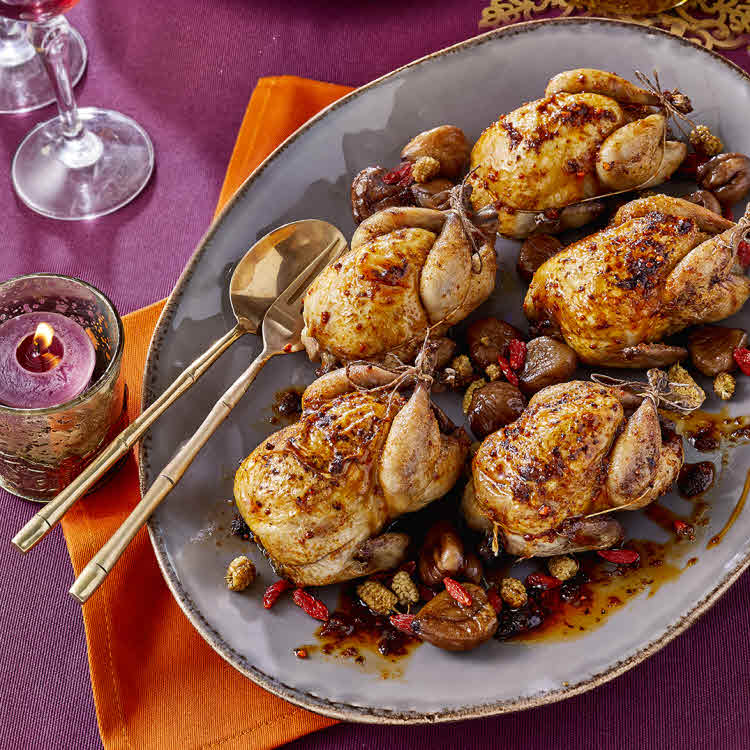 Recette du chef Eric Reithler pour un menu de fête : caille de Noël aux Recette du chef Eric Reithler pour un menu de fête : caille de Noël aux