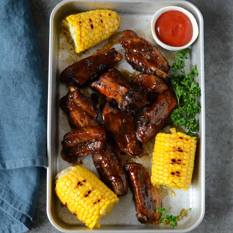 Recette D American Food Travers De Porc Ribs Marines Au Cafe