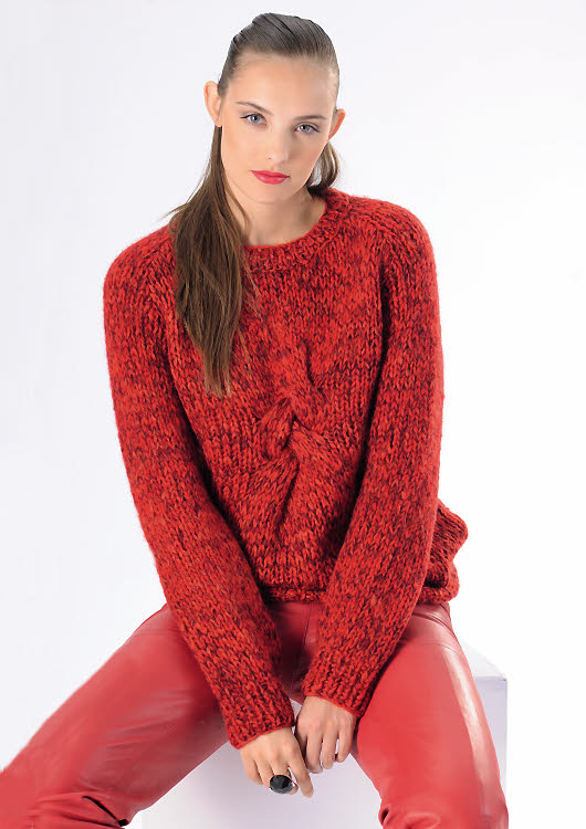 Pull maxi-maille à torsade - explications gratuites - création Phildar.