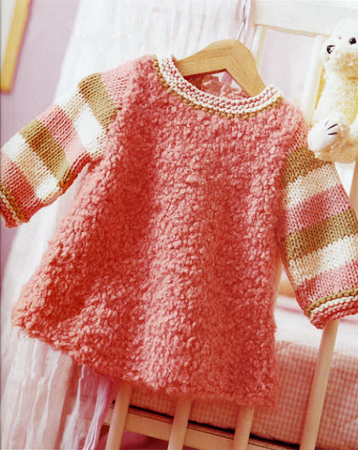 Robe layette à tricoter - Explications gratuites sur ABCfeminin.com.