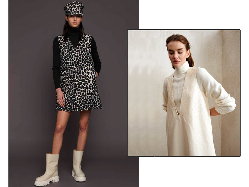 Tendance clé automne-hiver 2021-2022 : la robe chasuble - Looks P.A.R.O.S.H. / Lanvin. Tendance clé automne-hiver 2021-2022 : la robe chasuble - Looks P.A.R.O.S.H. / Lanvin.
