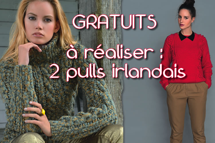GRATUIT: 2 pulls irlandais à tricoter