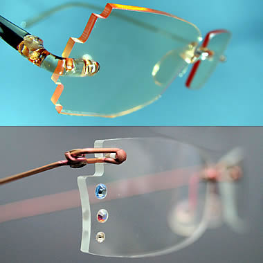 lunettes avec option verres scuptés et décorés