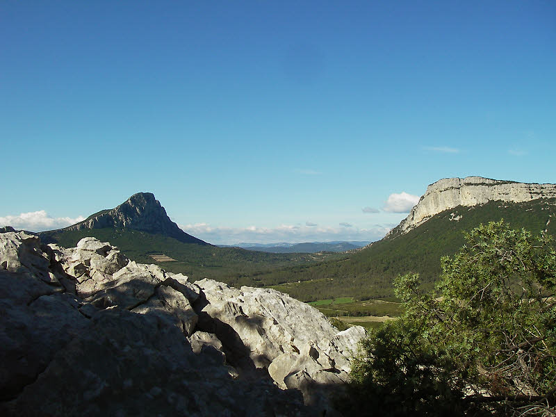 Le Pic Saint-Loup et la falaise de l'Hortus - G. Delerue Le Pic Saint-Loup et la falaise de l'Hortus - G. Delerue