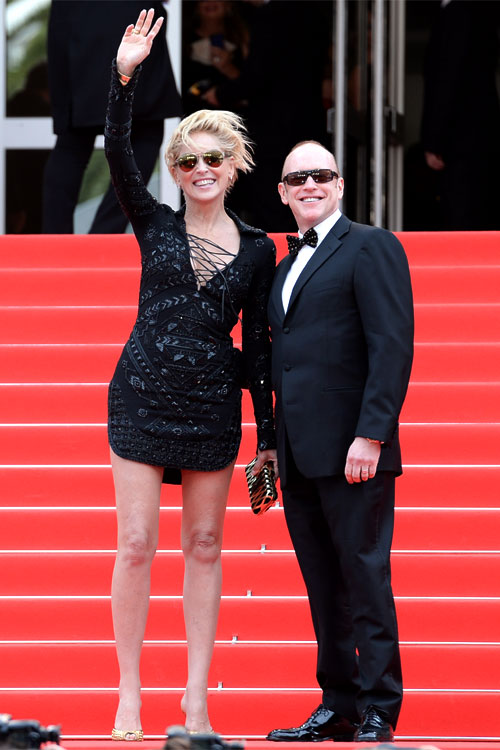 Sharon STONE sur les marches du Festival de Cannes 2014