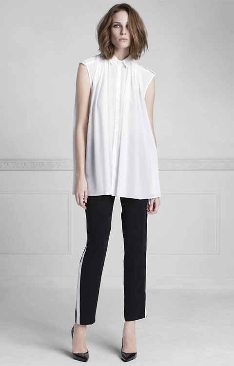 Chemise blanche tunique sans manches Anne Fontaine - été 2014