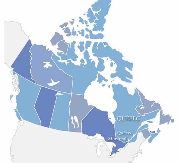 Carte du Canada et du Québec