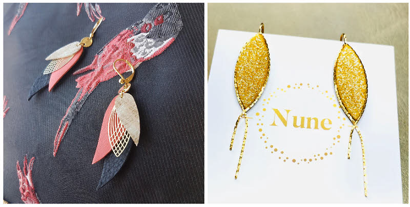 Boucles d'oreilles en cuir Nune.fr. Boucles d'oreilles en cuir Nune.fr.