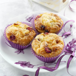 Muffins pommes, cranberries et Boursault