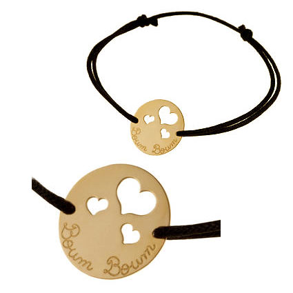 Bracelet avec médaille "Boum boum" en or jaune Le Manège à Bijoux E. Leclerc