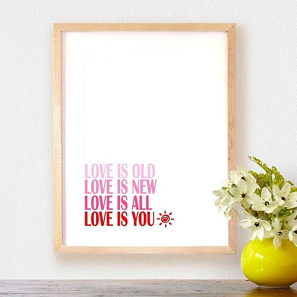 Affiche 'Love is You' A Little Market