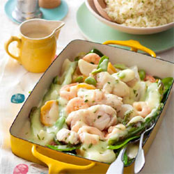 Blanquette de poisson et crevettes sans gluten