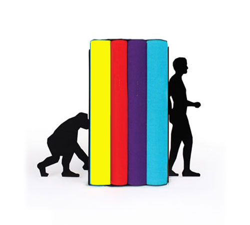 Livres de la collection Pocket et serre-livres "Evolution Bookends"