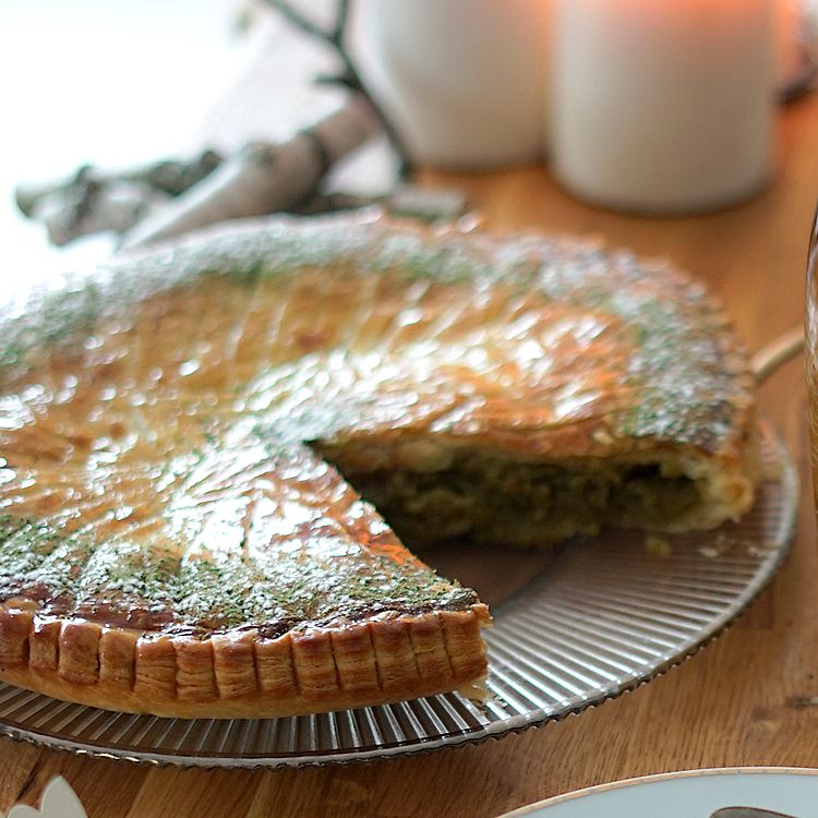 Galette des rois à la frangipane citron et thé matcha