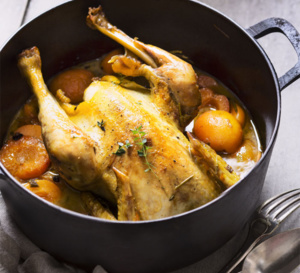 Poulet cocotte aux abricots et au cidre brut