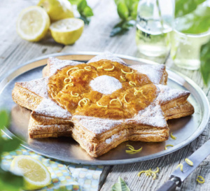 Galette des rois fourrée à la frangipane parfumée au jus de yuzu