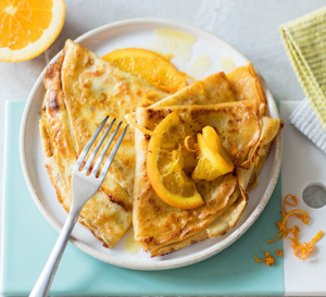 Recette des crêpes suzettes à l'orange en version allégée