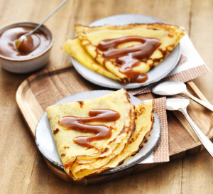 Recette de crêpes sans gluten et caramel au beurre salé  