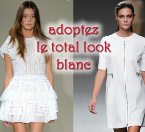 robes dentelles ou épurées en total look blanc