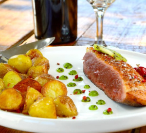 Recette des Landes : magret de canard sauce Armagnac et kiwi de l’Adour