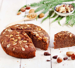 Recette simplissime de gâteau au chocolat, amandes et noisettes