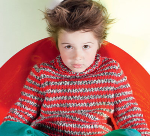 pull rayé à tricoter pour enfant et adolescent - explications gratuites