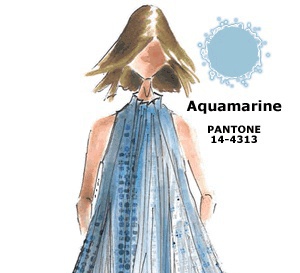 couleur AIGUE-MARINE (Aquamarine) interprétée par les créateurs
