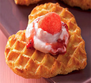 recette : coeurs de gaufres aux deux fraises