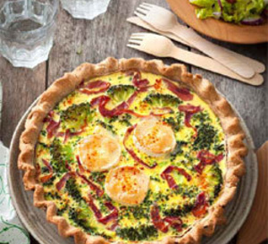 recette salée sans gluten : tarte fromage chèvre-brocoli